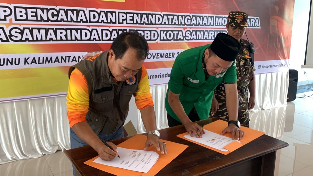 PENANDATANGAN KERJASAMA BPBD KOTA SAMARINDA DENGAN PC GP ANSOR KOTA SAMARINDA DAN PELATIHAN DASAR TANGGAP BENCANA