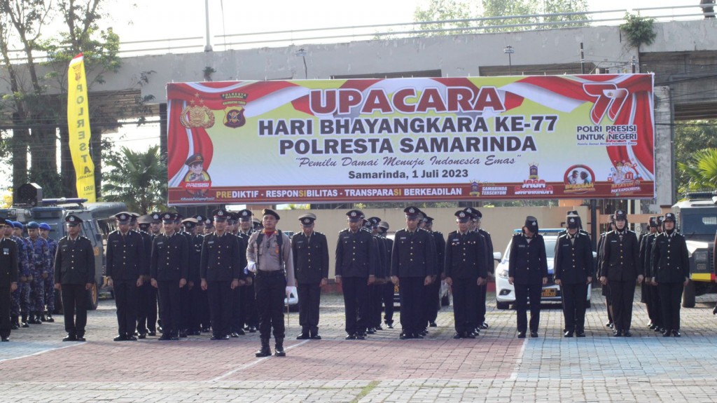 UPACARA HARI BHAYANGKARA KE-77 POLRESTA SAMARINDA