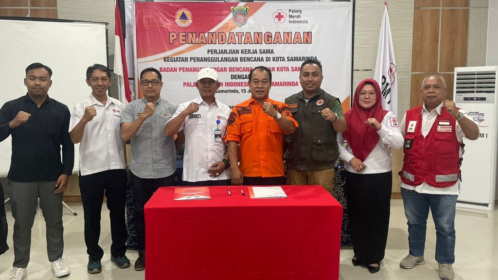 Penandatanganan Perjanjian Kerjasama Kegiatan Penanggulangan Bencana Antara BPBD Kota Samarinda dengan PMI Kota Samarinda